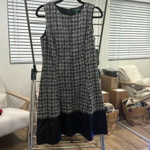 ***New With Tags*** Ralph Lauren Midi Dress in Black/Gray, Size 12 (L)